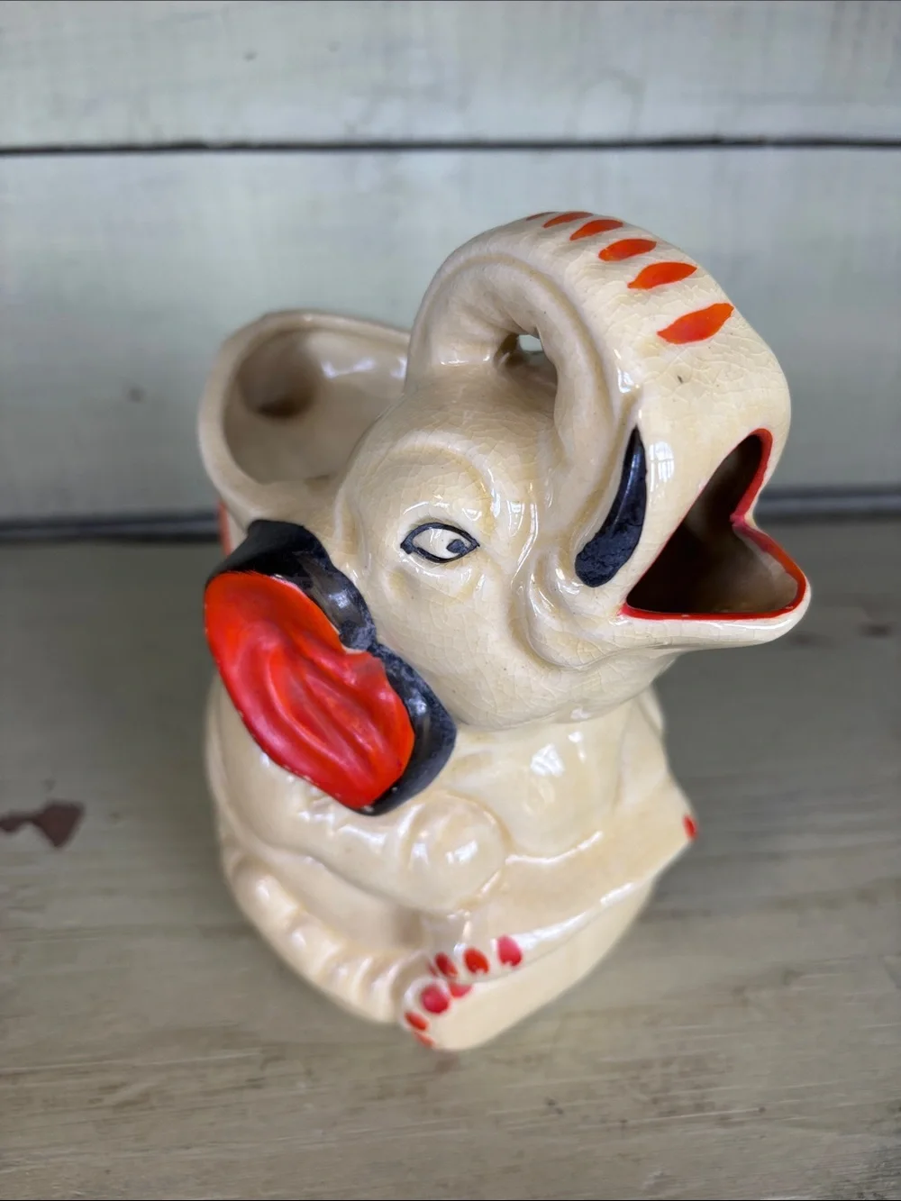 Vintage Japanese elephant ceramic cream pitcher